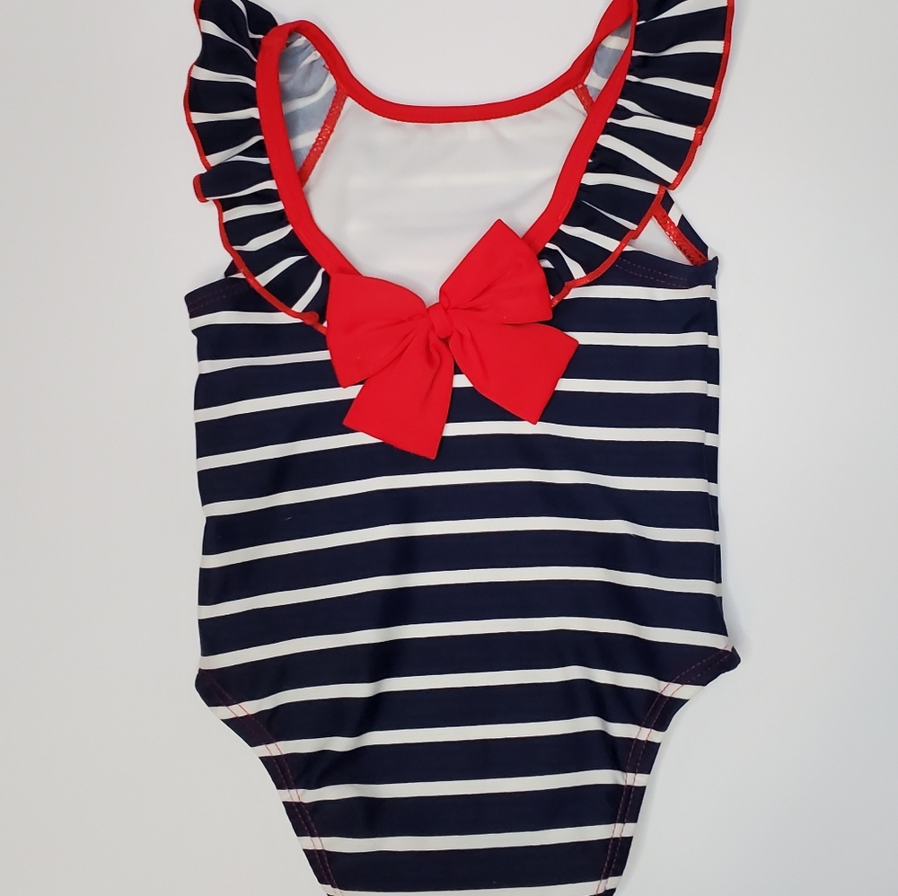 Hanna Andersson Blue Striped One Piece Swimsuit